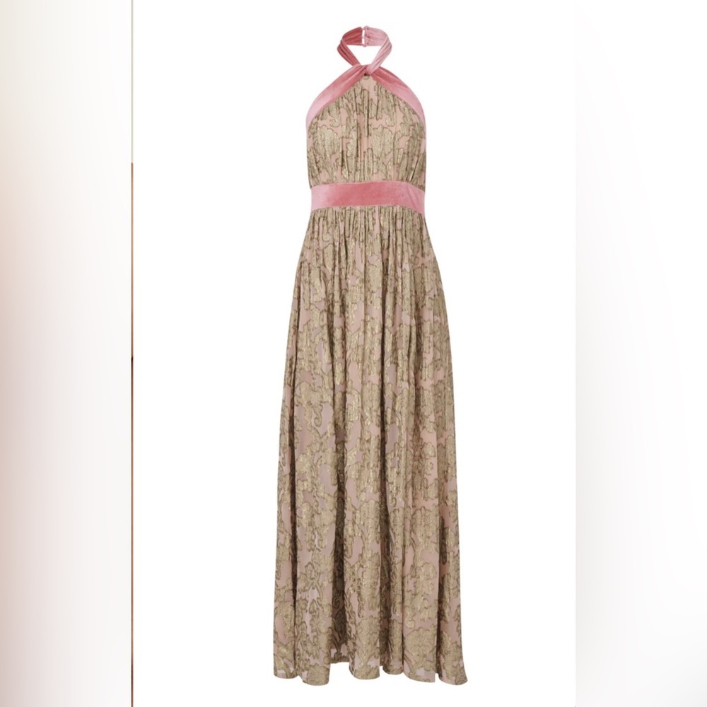 Jacquard Halter Gown - Picture 7 of 16